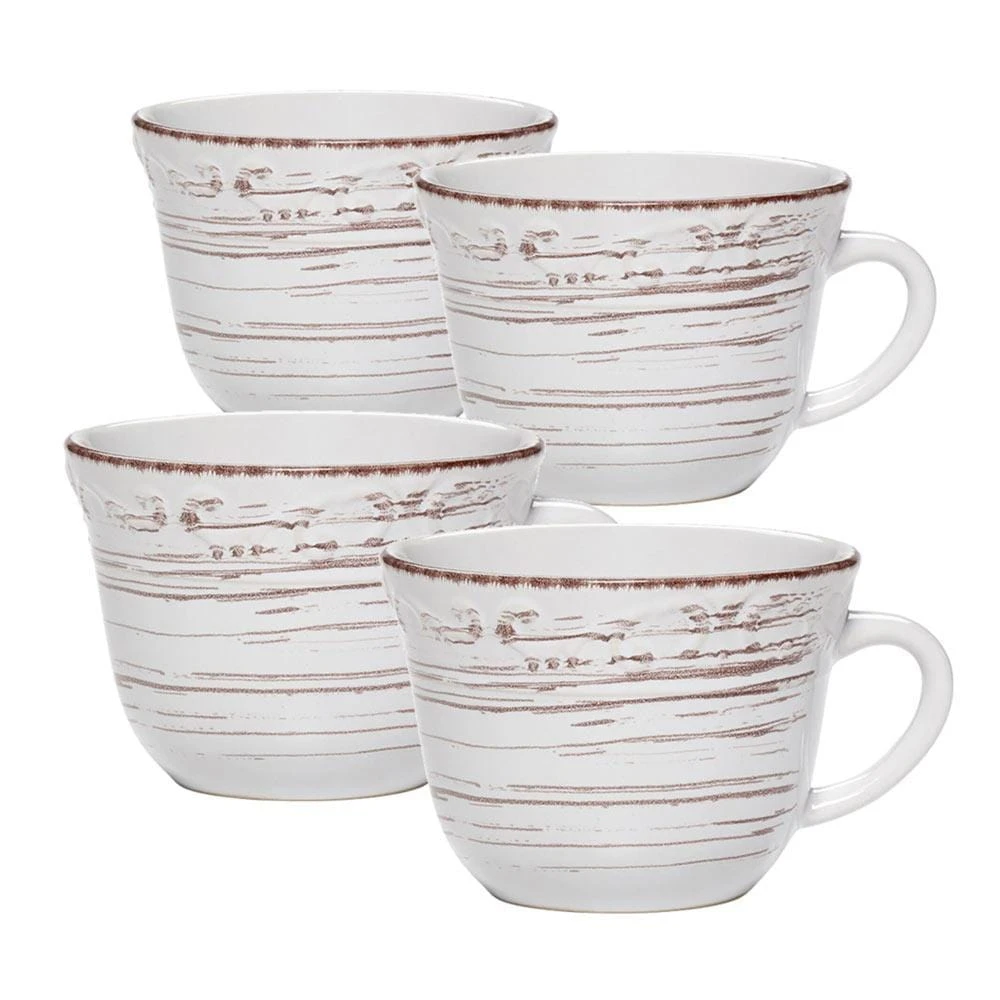 Trellis White Set Of 4 Mugs 3 Trellis White Set Of 4 Mugs