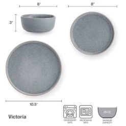 Victoria 12 Piece Dinnerware Set, Service For 4 -Kitchen Utensils victoria 12 piece dinnerware set service for 4 5305449 5