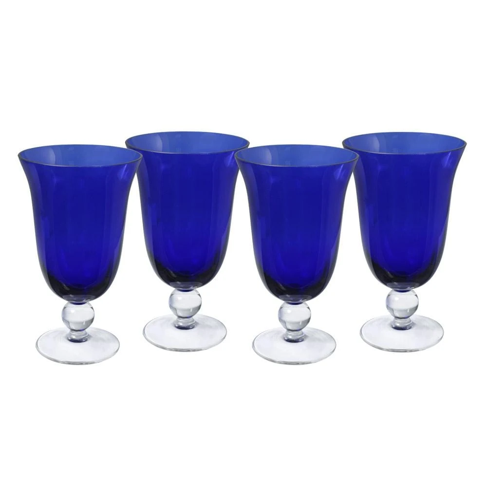 Villa Della Luna® Set Of 4 Blue All Purpose Glasses 3 Villa Della Luna® Set Of 4 Blue All Purpose Glasses