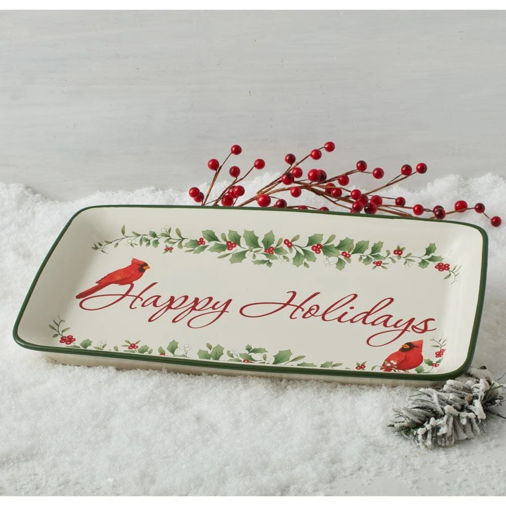 Winterberry® Happy Holidays Rectangular Tray 4 Winterberry® Happy Holidays Rectangular Tray - Image 2