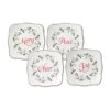Winterberry® Set Of 4 Sentiments Square Appetizer Plates -Kitchen Utensils winterberry set of 4 sentiments square appetizer plates 5226893 1